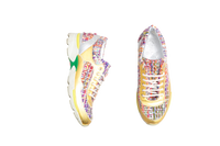 DESAPEGO THASSIA NAVES CHANEL SNEAKER TWEED RAINBOW METALLIC GOLD & SILVER TRIM LACE-UP - 37 BR