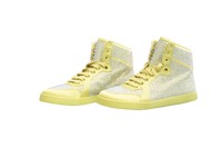 DESAPEGO THASSIA NAVES GUCCI SNEAKER SATIN CRYSTAL EMBELLISHED HIGH TOP LIME RARE - 38 BR