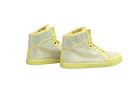 DESAPEGO THASSIA NAVES GUCCI SNEAKER SATIN CRYSTAL EMBELLISHED HIGH TOP LIME RARE - 38 BR