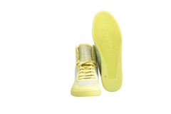 DESAPEGO THASSIA NAVES GUCCI SNEAKER SATIN CRYSTAL EMBELLISHED HIGH TOP LIME RARE - 38 BR