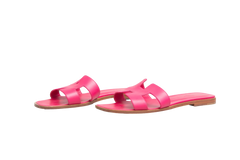 HERMES SANDAL ORAN ROSE MAGENTA LEATHER - 39 1/2 BR