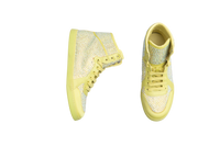 DESAPEGO THASSIA NAVES GUCCI SNEAKER SATIN CRYSTAL EMBELLISHED HIGH TOP LIME RARE - 38 BR
