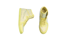 DESAPEGO THASSIA NAVES GUCCI SNEAKER SATIN CRYSTAL EMBELLISHED HIGH TOP LIME RARE - 38 BR