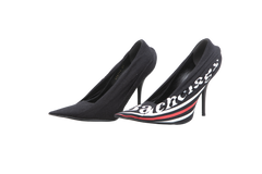 DESAPEGO THASSIA NAVES BALENCIAGA SCARPIN CAMPAING LOGO KNIFE HEELS BLACK - 35 BR