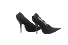 DESAPEGO THASSIA NAVES BALENCIAGA SCARPIN CAMPAING LOGO KNIFE HEELS BLACK - 35 BR