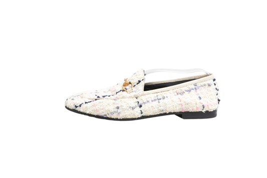 DESAPEGO THASSIA NAVES GUCCI LOAFER TWEED JORDAN HORSEBIT SLIP ON MULTICOLOR - 38 BR