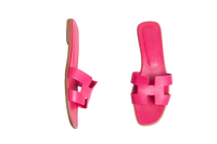 HERMES SANDAL ORAN ROSE MAGENTA LEATHER - 39 1/2 BR