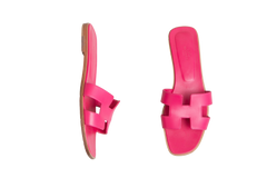 HERMES SANDAL ORAN ROSE MAGENTA LEATHER - 39 1/2 BR