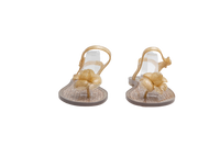 DESAPEGO THASSIA NAVES CHANEL SANDAL FLAT GOLD GLITTER JELLY CAMELLIA FLOWER - 37 BR
