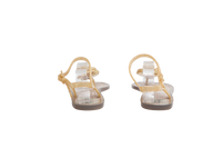 DESAPEGO THASSIA NAVES CHANEL SANDAL FLAT GOLD GLITTER JELLY CAMELLIA FLOWER - 37 BR