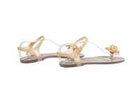 DESAPEGO THASSIA NAVES CHANEL SANDAL FLAT GOLD GLITTER JELLY CAMELLIA FLOWER - 37 BR