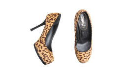 DESAPEGO THASSIA NAVES YSL SCARPIN OPYUM LEATHER PUMPS LEOPARD PRINT - 37 BR