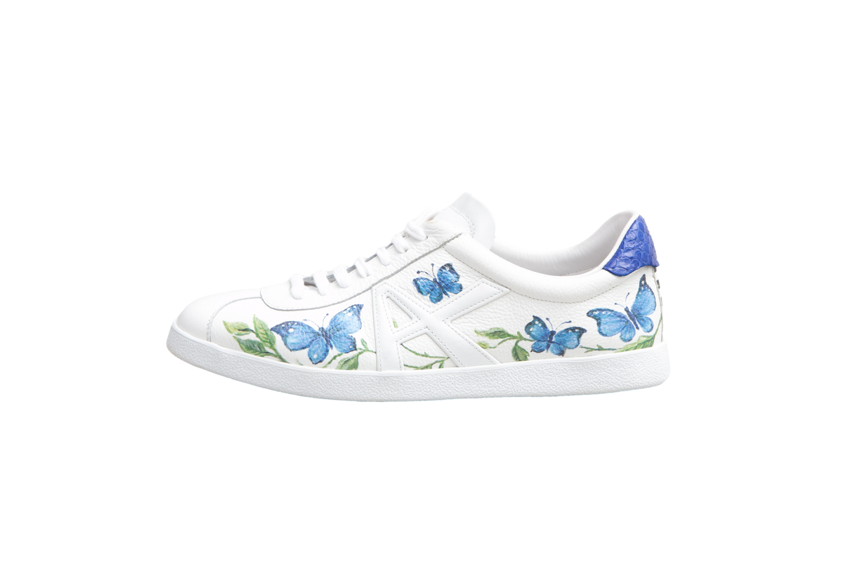 DESAPEGO THASSIA NAVES AQUAZZURA SNEAKER THE PAINTED BUTTERFLIES WHITE/BLUE - 38 BR