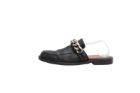 DESAPEGO THASSIA NAVES GIVENCHY MULE FLAT LEATHER BLACK AND CHAIN SILVER TONED - 39 BR