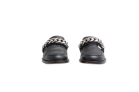 DESAPEGO THASSIA NAVES GIVENCHY MULE FLAT LEATHER BLACK AND CHAIN SILVER TONED - 39 BR