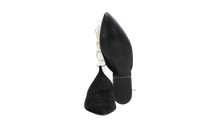 DESAPEGO THASSIA NAVES CHANEL MULE FLAT ANKLE WRAP SUEDE BLACK - 38 BR