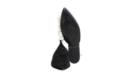 DESAPEGO THASSIA NAVES CHANEL MULE FLAT ANKLE WRAP SUEDE BLACK - 38 BR