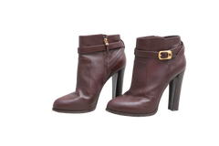 DESAPEGO THASSIA NAVES FENDI ANKLE BOOTS HEELED LEATHER BROWN - 37 BR