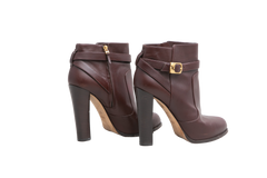 DESAPEGO THASSIA NAVES FENDI ANKLE BOOTS HEELED LEATHER BROWN - 37 BR