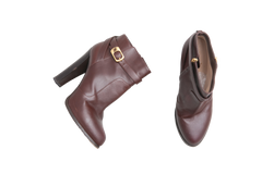 DESAPEGO THASSIA NAVES FENDI ANKLE BOOTS HEELED LEATHER BROWN - 37 BR