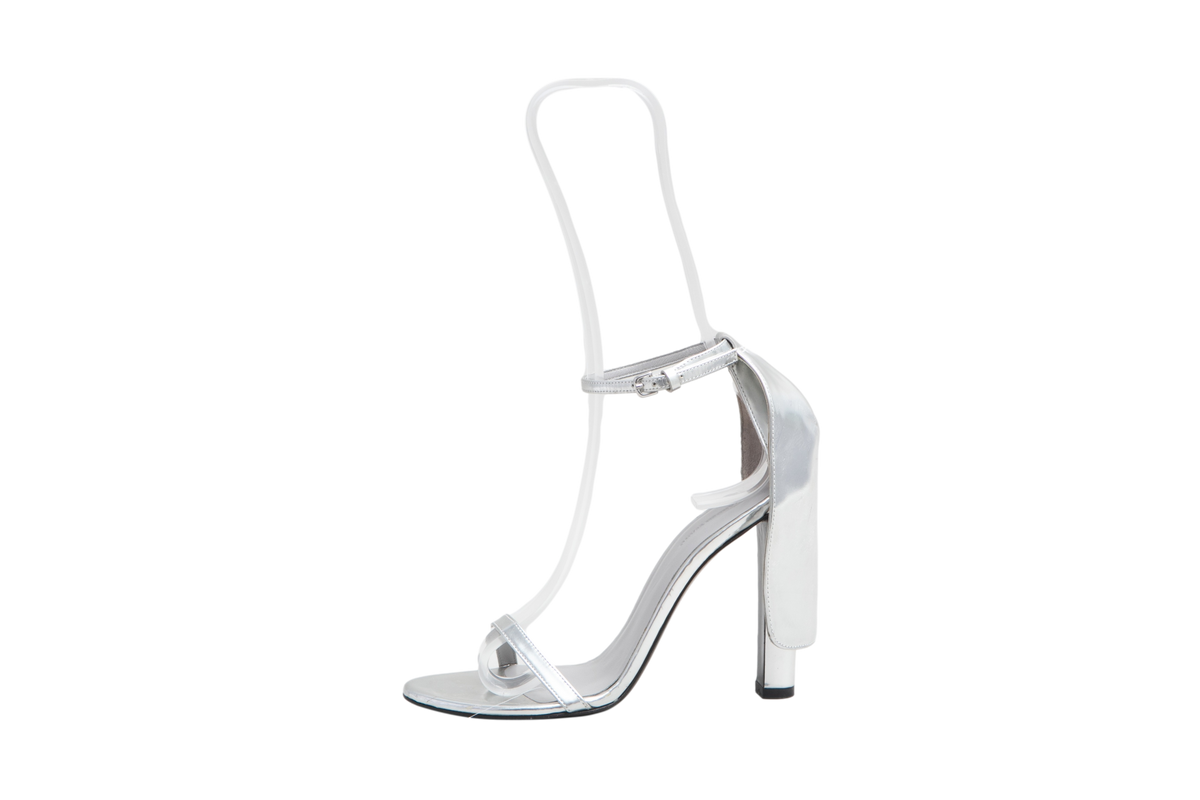 DESAPEGO THASSIA NAVES ALEXANDER WANG SANDAL FABIANA STRAPPY HEELS SILVER - 36 1/2 BR