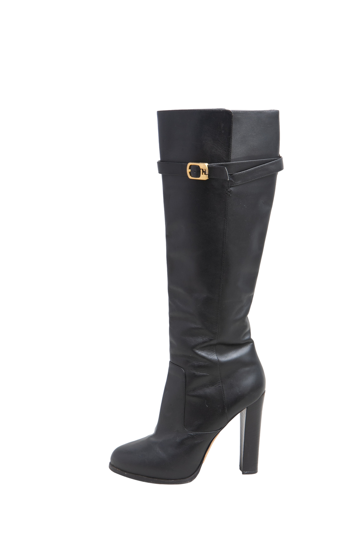 DESAPEGO THASSIA NAVES FENDI BOOT HIGH HEELS LEATHER BLACK - 37 BR