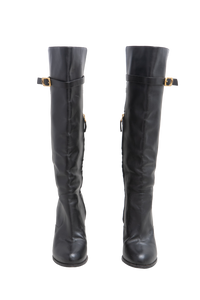 DESAPEGO THASSIA NAVES FENDI BOOT HIGH HEELS LEATHER BLACK - 37 BR
