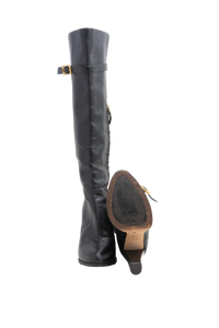 DESAPEGO THASSIA NAVES FENDI BOOT HIGH HEELS LEATHER BLACK - 37 BR