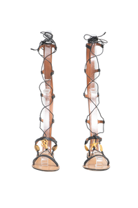 DESAPEGO THASSIA NAVES VALENTINO SANDAL LEATHER SEA ELEMENT BLACK - 35 1/2 BR