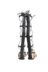 DESAPEGO THASSIA NAVES VALENTINO SANDAL LEATHER SEA ELEMENT BLACK - 35 1/2 BR