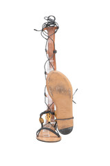 DESAPEGO THASSIA NAVES VALENTINO SANDAL LEATHER SEA ELEMENT BLACK - 35 1/2 BR