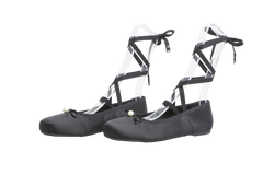 DIOR BALLET FLAT D-JOY SATIN BLACK - 38 BR