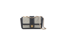 CHANEL ELEGANT MEDIUM CC FLAP GRAY & BLACK