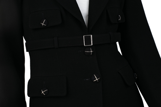 CHANEL COAT COCO BUTTON BLACK