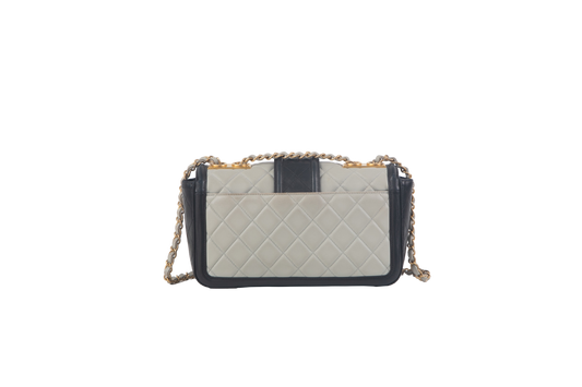 CHANEL ELEGANT MEDIUM CC FLAP GRAY & BLACK