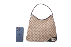 GUCCI NEW BRIT MEDIUM HOBO GG CANVAS
