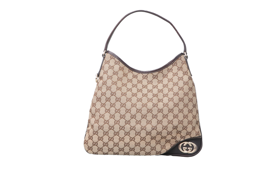 GUCCI NEW BRIT MEDIUM HOBO GG CANVAS