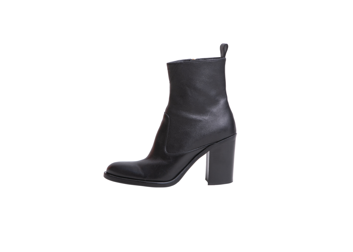 CHLOÉ ANKLE BOOTS PHOENIX LEATHER BLACK - 39 BR
