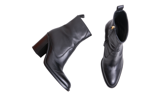 CHLOÉ ANKLE BOOTS PHOENIX LEATHER BLACK - 39 BR