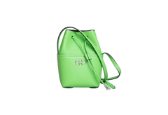 FERRAGAMO GANCINI MINI BUCKET BAG LEATHER LIME