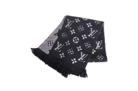 LV SCARF ECHARPE LOGOMANIA SHINE SILVER/BLACK