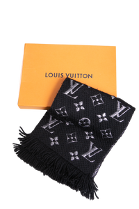 LV SCARF ECHARPE LOGOMANIA SHINE SILVER/BLACK