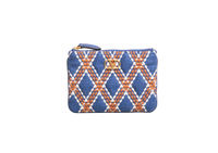 VALENTINO QUILTIE 67 EMBROIDERED BLUE DENIM POUCH