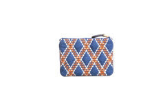 VALENTINO QUILTIE 67 EMBROIDERED BLUE DENIM POUCH