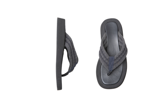 THE ROW GINZA CLOTH FLIP FLOPS BLACK - 36 BR