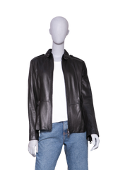 BURBERRY JACKET LONDON PEPLUM LEATHER BLACK