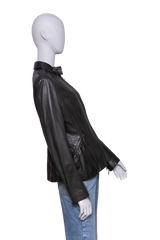 BURBERRY JACKET LONDON PEPLUM LEATHER BLACK