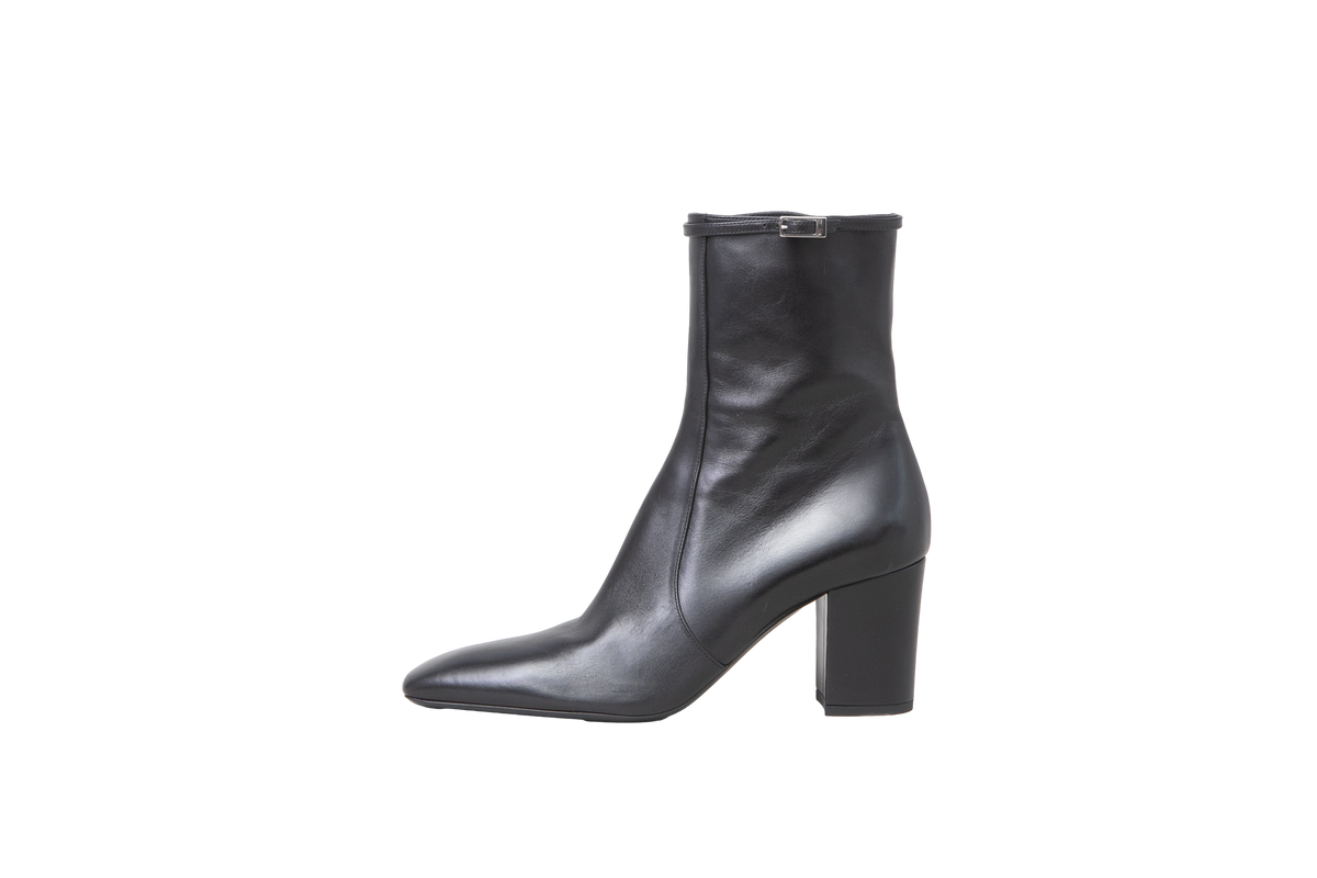 YSL XIV 80MM LEATHER ANKLE BOOTS BLACK - 36 BR