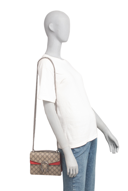 GUCCI DIONYSUS MINI GG SUPREME AND RED