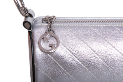 GUCCI BLONDIE MINI LEATHER METALLIC SILVER